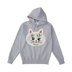 猫グッズ もこもこ　ぷくぷく ふわふわ　ワッペン 猫 ネコ キャット ぶすネコ刺繍 パーカー フード 3D刺繍 長袖 トップス 男性 女性オシャレレディース メンズ 大きいサイズ 親子コーデ リンクコーデ 双子コーデ バレンタイン クリスマス