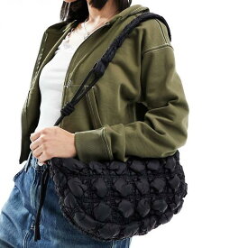 エイソス ASOS asos ASOS DESIGN スリング クロスボディ バッグ ナイロン シャーリング ブラック 鞄 レディース 女性 インポートブランド