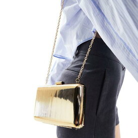 エイソス ASOS asos ASOS DESIGN メタルテクスチャーボックスクラッチバッグ（ゴールド） 鞄 レディース 女性 インポートブランド