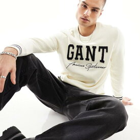 ガント Gant GANT カレッジロゴ リラックスフィット コットン ニット ジャンパー (クリーム) トップス メンズ 男性 インポートブランド 小さいサイズから大きいサイズまで