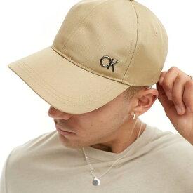 カルバンクライン Calvin Klein Calvin Klein サフィアーノ CK メタル ベースボール キャップ (トラバーチン) 帽子 メンズ 男性 インポートブランド