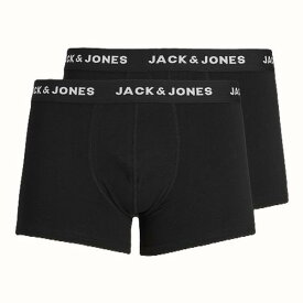 ジャックアンドジョーンズ Jack & Jones Jack & Jones 2 パック トランク、ブラック 下着 メンズ 男性 インポートブランド 小さいサイズから大きいサイズまで