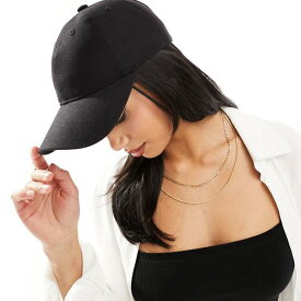 アクセサライズ Accessorize アクセサリーとしてブラックのコットン ベースボール キャップを着用 帽子 レディース 女性 インポートブランド