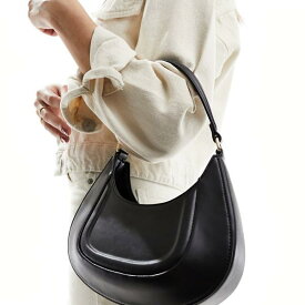 エイソス ASOS asos ASOS DESIGN ショルダーバッグ、ブラックのデボスパネル付き 鞄 レディース 女性 インポートブランド