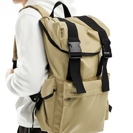 エイソス ASOS asos ASOS DESIGN カーゴポケットとストーンのブラックトリムが付いた大型バックパックバッグ バック 鞄 メンズ 男性 インポートブランド