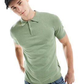 オンリー＆サンズ Only & Sons ONLY & SONS ニットポロシャツ (セージグリーン) トップス メンズ 男性 インポートブランド 小さいサイズから大きいサイズまで