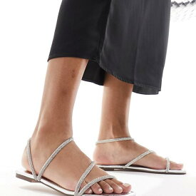 シミ SIMMI Simmi London Simmi London Alami 装飾ストラップ付きフラット サンダル (シルバー) 靴 レディース 女性 インポートブランド 小さいサイズから大きいサイズまで