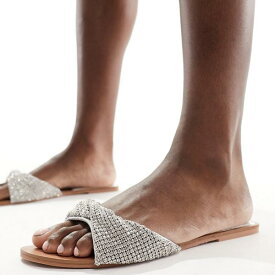 シミ SIMMI Simmi London Simmi London Kenya 装飾ストラップ フラット サンダル シルバー 靴 レディース 女性 インポートブランド 小さいサイズから大きいサイズまで