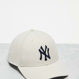 47 ブランド MLB ニューヨーク ヤンキース ベースボール キャップ、エクリュ、ネイビー刺繍入り 帽子 レディース 女性 インポートブランド