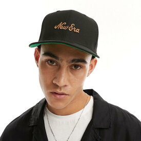 ニューエラ New Era NEW ERA New Era スクリプト ロゴ 9fifty キャップ、バックメッシュ、ブラック 帽子 メンズ 男性 インポートブランド