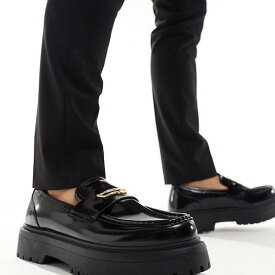 エイソス ASOS asos ASOS DESIGN チャンキーローファー、スナッフル付きブラック 靴 メンズ 男性 インポートブランド