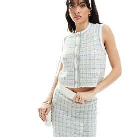 エイソス ASOS asos ASOS DESIGN ニットブークレウエストコートコーデ トップス レディース 女性 インポートブランド 小さいサイズから大きいサイズまで