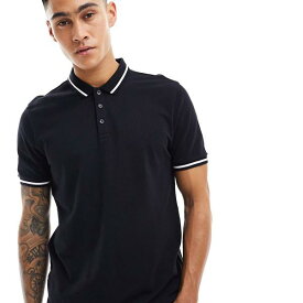 ニュールック New Look ニュールックの黒のポロシャツ トップス メンズ 男性 インポートブランド 小さいサイズから大きいサイズまで