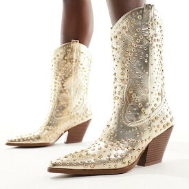 アザリア・ワン アピーズ ゴールド装飾ウエスタンブーツ 靴 レディース 女性 インポートブランド 小さいサイズから大きいサイズまで