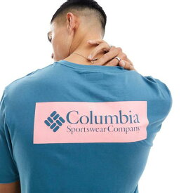 コロンビア Columbia コロンビア ノース カスケーズ バックプリント T シャツ (ティールとピンク) トップス メンズ 男性 インポートブランド 小さいサイズから大きいサイズまで