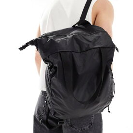エイソス ASOS asos ASOS DESIGN のパッカブルバックパックとコードタイ付きトートバッグ（ブラック） バック 鞄 メンズ 男性 インポートブランド