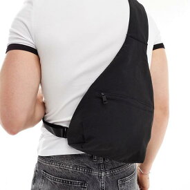 エイソス ASOS asos ASOS DESIGN フロントポケット付きスリングバッグ（ブラック） バック 鞄 メンズ 男性 インポートブランド
