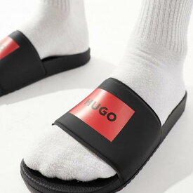 HUGO RED スライダー（ブラック） 靴 メンズ 男性 インポートブランド 小さいサイズから大きいサイズまで