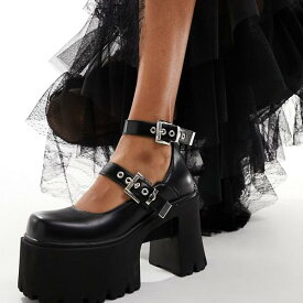 Lamoda Look Away メリージェーン チャンキーヒール シューズ ブラック 靴 レディース 女性 インポートブランド 小さいサイズから大きいサイズまで