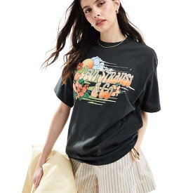 リーバイス Levi's リーバイスのショートスタック サーフプリント オーバーサイズ T シャツ (ブラック) トップス レディース 女性 インポートブランド 小さいサイズから大きいサイズまで