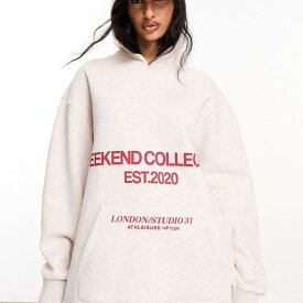 ASOS Weekend Collective オーバーサイズ パーカー（オートミール） トップス レディース 女性 インポートブランド 小さいサイズから大きいサイズまで