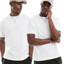 Another Influence 2パック ボックスフィットTシャツ ホワイト トップス メンズ 男性 インポートブランド 小さいサイズから大きいサイズまで