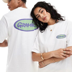 グラミチ Gramicci グラミチのユニセックスコットンTシャツ、フロントグラフィック、ホワイト トップス レディース 女性 インポートブランド 小さいサイズから大きいサイズまで