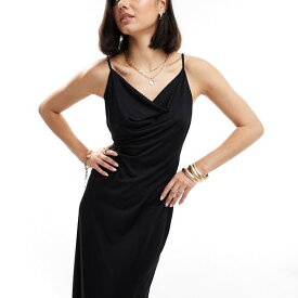 スレッドベア ダイアナ ジャージー マキシ カウル ネック ドレス (ブラック) ワンピース レディース 女性 インポートブランド 小さいサイズから大きいサイズまで