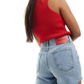 ライトウォッシュのHUGO REDデニムショートパンツ パンツ ボトム レディース 女性 インポートブランド 小さいサイズから大きいサイズまで