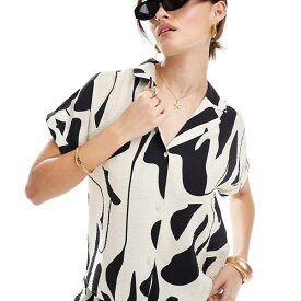 JDY JDY 半袖テクスチャーシャツ アブストラクトモノプリント トップス レディース 女性 インポートブランド 小さいサイズから大きいサイズまで
