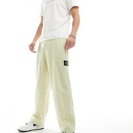 カルバンクラインジーンズ Calvin Klein Jeans カルバン・クライン・ジーンズ リネンパンツ グリーン パンツ ボトム メンズ 男性 インポートブランド 小さいサイズから大きいサイズまで