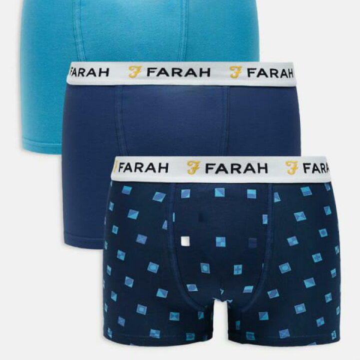 楽天市場】ファーラー Farah ファラー 3パック ボクサーパンツ ブルー 