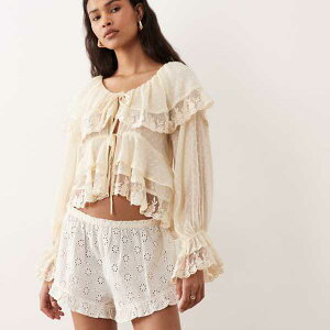 �~�X�Z���t���b�W Miss Selfridge �~�X�E�Z���t���b�W�̃V�t�H���ƃ��[�X�̃^�C�t�����g�g�b�v�X�i�o�^�[�~���N�F�j �g�b�v�X ���f�B�[�X ���� �C���|�[�g�u�����h �������T�C�Y����傫���T