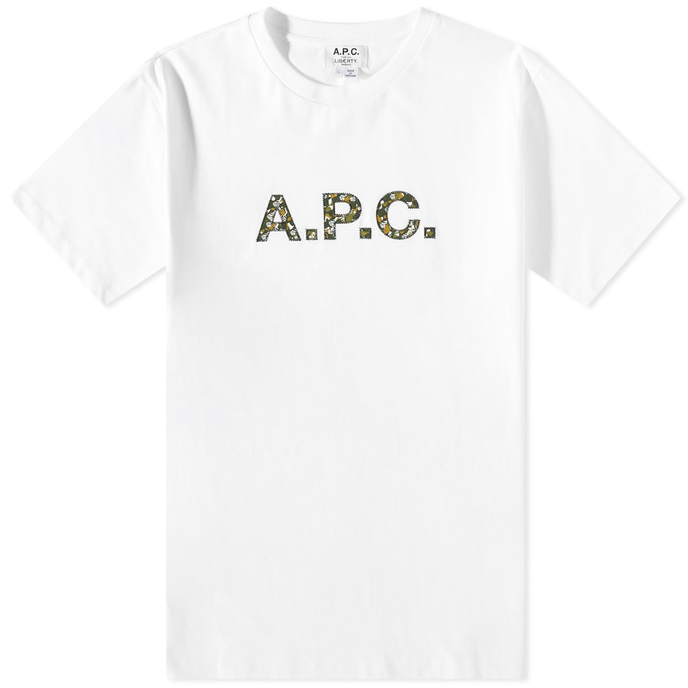 アー・ペー・セー x Liberty カモ ロゴ Tシャツ トップス メンズ 男性 インポートブランド 小さいサイズから大きいサイズまで