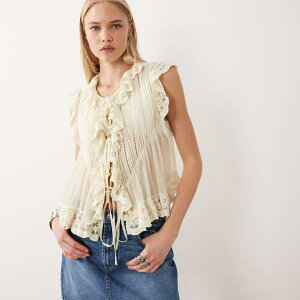 �~�X�Z���t���b�W Miss Selfridge �~�X�E�Z���t���b�W�̃V�t�H���f�ނ̃^�C�t�����g���[�X�g�����u���E�X�i�G�N�����j �g�b�v�X ���f�B�[�X ���� �C���|�[�g�u�����h �������T�C�Y����傫��