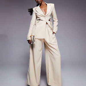 ASOS LUXE �R�[�f ���C�h���b�O �p���c�i�X�g�[���j �p���c �{�g�� ���f�B�[�X ���� �C���|�[�g�u�����h �������T�C�Y����傫���T�C�Y�܂�