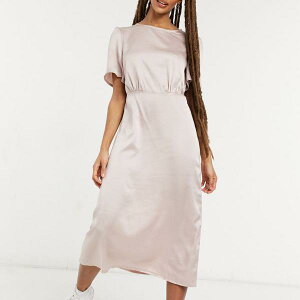 ショッピング卸売 小さいサイズから大きいサイズまで 女性 ワンピース レディース ニュールック ゴールドのニュールックプレーンサテンミディドレス インポートブランド Aiuqf New Look 大特価商品 Jlt Polinema Org