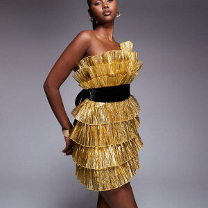 ASOS LUXE �v���[�c�o���h�D�~�j�h���X�i�S�[���h�A�x���x�b�g�x���g�t���j �����s�[�X ���f�B�[�X ���� �C���|�[�g�u�����h �������T�C�Y����傫���T�C�Y�܂�