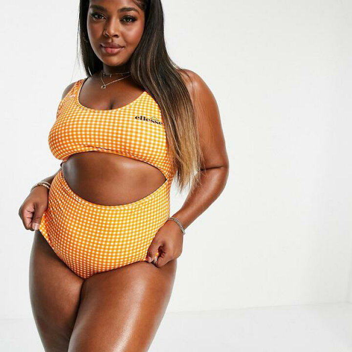 楽天市場 エレッセ Ellesse Ellesse エレッセ ギンガムチェック水着 オレンジ 水着 レディース 女性 インポートブランド 小さいサイズから大きいサイズまで セレクトショップ Diva Closet