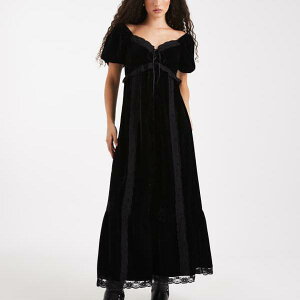 �~�X�Z���t���b�W Miss Selfridge �~�X�Z���t���b�W�̃x���x�b�g�ƃ��[�X�̃p�t�X���[�u�}�L�V�h���X�i�u���b�N�j �����s�[�X ���f�B�[�X ���� �C���|�[�g�u�����h �������T�C�Y����傫���T