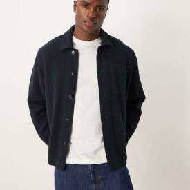 Selected 厳選されたテクスチャードオーバーシャツ（ネイビー） トップス メンズ 男性 インポートブランド 小さいサイズから大きいサイズまで