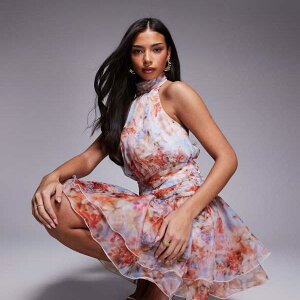 ASOS LUXE �z���^�[�l�b�N�~�j�h���X�A�I�[�K���U�X�J�[�g�A�ԕ��v�����g �����s�[�X ���f�B�[�X ���� �C���|�[�g�u�����h �������T�C�Y����傫���T�C�Y�܂�