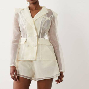 ASOS LUXE�̃z���C�g�̃V�[�X���[�n�C�E�G�X�g�V���[�g�p���c �p���c �{�g�� ���f�B�[�X ���� �C���|�[�g�u�����h �������T�C�Y����傫���T�C�Y�܂�