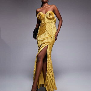 ASOS LUXE �G�N�X�g���[���v���[�c�}�L�V�h���X�i�S�[���h�̃R�T�[�W���J�b�v�t���j �����s�[�X ���f�B�[�X ���� �C���|�[�g�u�����h �������T�C�Y����傫���T�C�Y�܂�