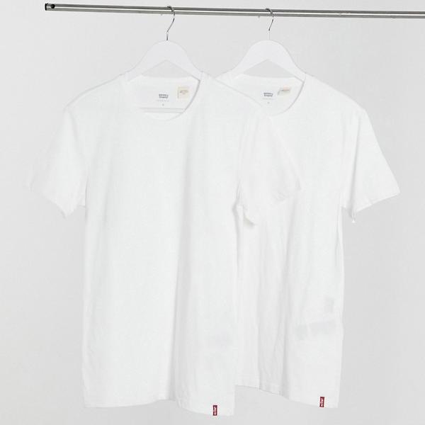 リーバイス Levi's リーバイスのホワイト/ホワイトの2パックロゴTシャツ トップス メンズ 男性 インポートブランド 小さいサイズから大きいサイズまで  - www.edurng.go.th