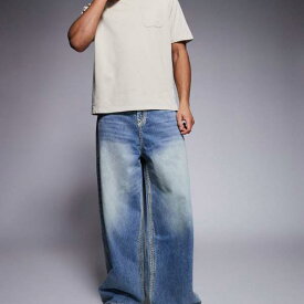 True Religion トゥルーレリジョン トゥルーレリジョン マイキー スーパーバギー フラップポケット ジーンズ（ウォッシュドブルー） パンツ ボトム メンズ 男性 インポートブランド 小さいサイズから大きいサイズまで