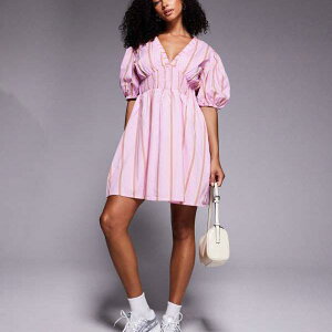 ���o�[�A�C�����h River Island RIVER ISLAND ���o�[�A�C�����h�̃s���N�X�g���C�v�̃p�t�X���[�u�~�j�h���X �����s�[�X ���f�B�[�X ���� �C���|�[�g�u�����h �������T�C�Y����傫���T�C�Y�܂�