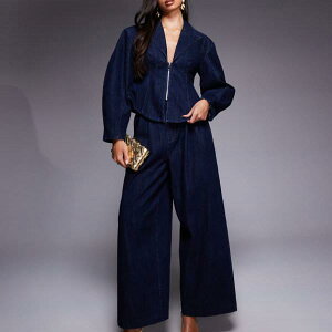 ASOS LUXE �R�[�f�����C �v���[�c�t�����g ���C�h���b�O �W�[���Y�i�C���f�B�S�j �{�g�� �p���c ���f�B�[�X ���� �C���|�[�g�u�����h �������T�C�Y����傫���T�C�Y�܂�