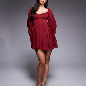 �G�C�\�X ASOS asos ASOS DESIGN �p�t�X���[�u �V�t�H�� ���[�X�A�b�v �~�j �X�P�[�^�[ �h���X�i�o�[�K���f�B�j �����s�[�X ���f�B�[�X ���� �C���|�[�g�u�����h �������T�C�Y����傫���T�C�Y��