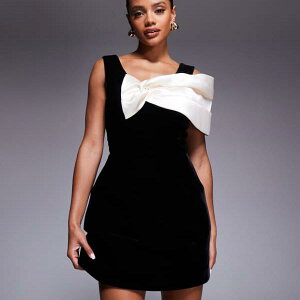 ASOS LUXE �x���x�b�g �~�j�h���X�i�u���b�N�A�\�������ꂽ�T�e���h���[�v�j �����s�[�X ���f�B�[�X ���� �C���|�[�g�u�����h �������T�C�Y����傫���T�C�Y�܂�